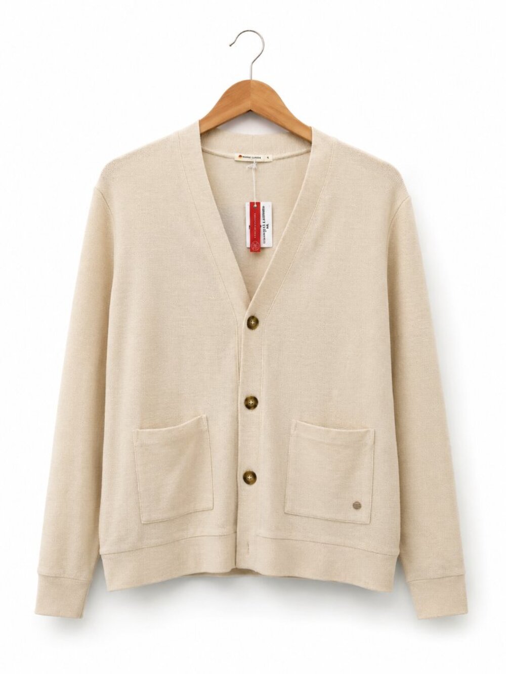 Marine Layer Bouclé Cardigan Sweater Small Antique White 100% Cotton